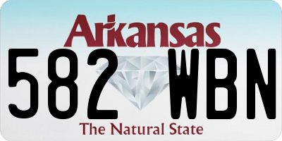 AR license plate 582WBN