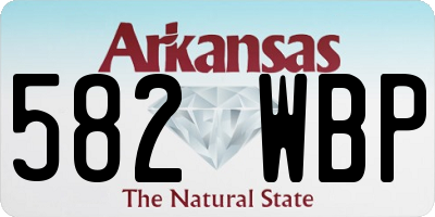 AR license plate 582WBP