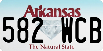 AR license plate 582WCB