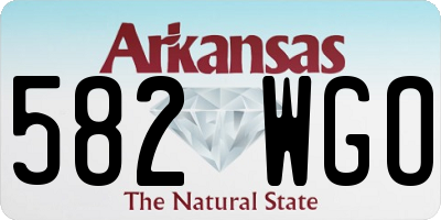 AR license plate 582WGO