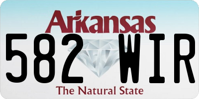 AR license plate 582WIR