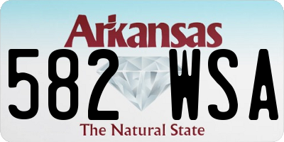 AR license plate 582WSA
