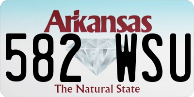 AR license plate 582WSU