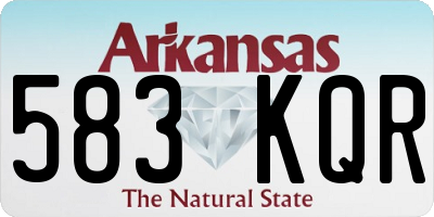 AR license plate 583KQR
