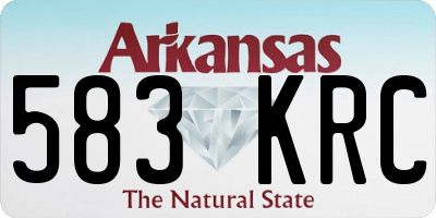 AR license plate 583KRC