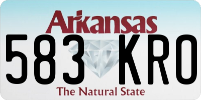 AR license plate 583KRO