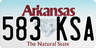 AR license plate 583KSA