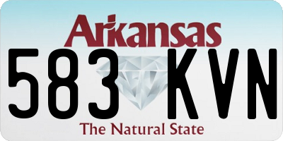 AR license plate 583KVN