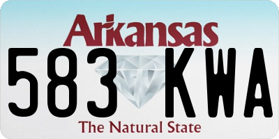 AR license plate 583KWA