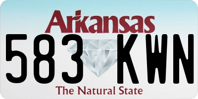 AR license plate 583KWN