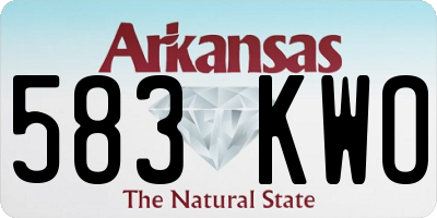 AR license plate 583KWO