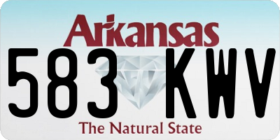 AR license plate 583KWV