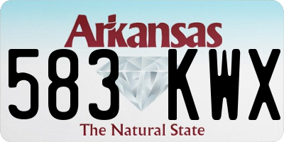 AR license plate 583KWX