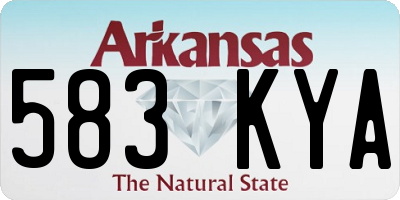AR license plate 583KYA