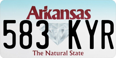 AR license plate 583KYR