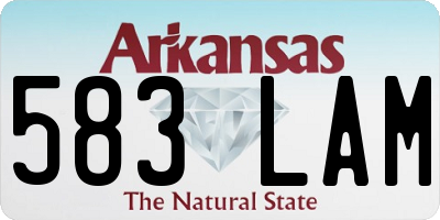 AR license plate 583LAM