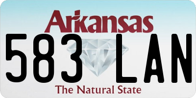 AR license plate 583LAN