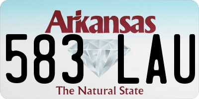 AR license plate 583LAU