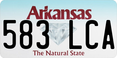 AR license plate 583LCA