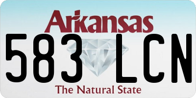 AR license plate 583LCN