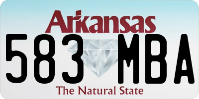 AR license plate 583MBA