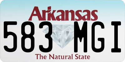AR license plate 583MGI