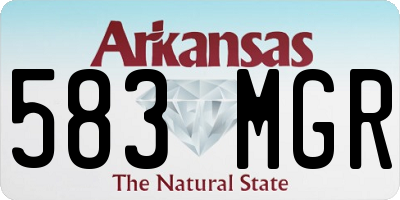 AR license plate 583MGR