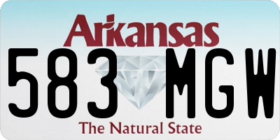 AR license plate 583MGW