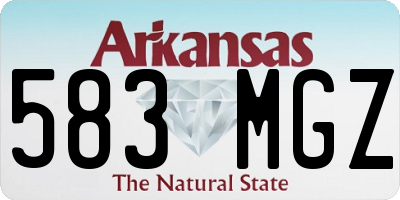 AR license plate 583MGZ