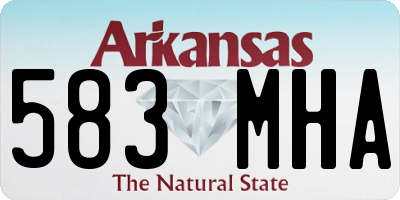 AR license plate 583MHA
