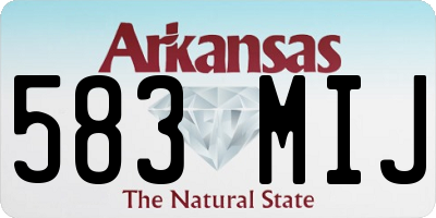 AR license plate 583MIJ