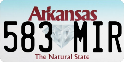 AR license plate 583MIR