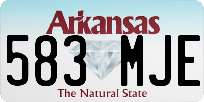 AR license plate 583MJE