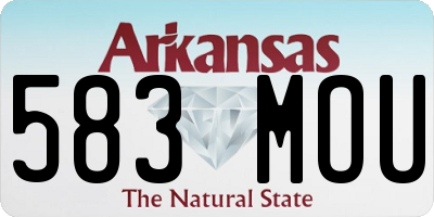 AR license plate 583MOU