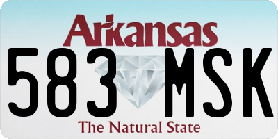 AR license plate 583MSK