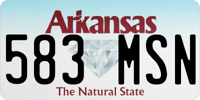 AR license plate 583MSN