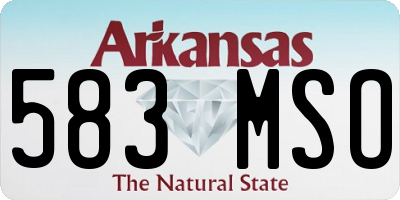 AR license plate 583MSO