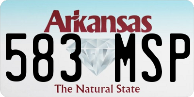 AR license plate 583MSP