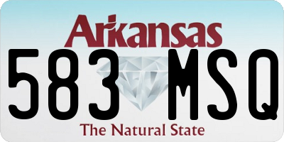 AR license plate 583MSQ