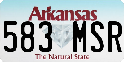 AR license plate 583MSR