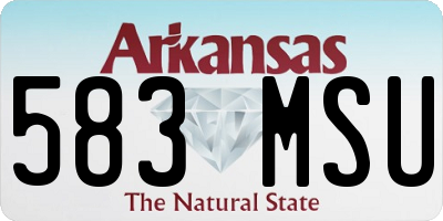 AR license plate 583MSU