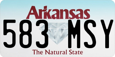 AR license plate 583MSY