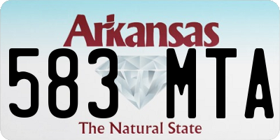 AR license plate 583MTA
