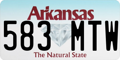 AR license plate 583MTW