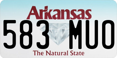 AR license plate 583MUO