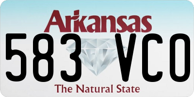 AR license plate 583VCO