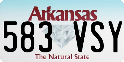 AR license plate 583VSY