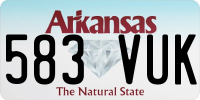 AR license plate 583VUK