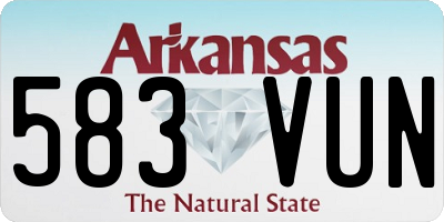 AR license plate 583VUN