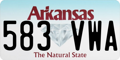 AR license plate 583VWA